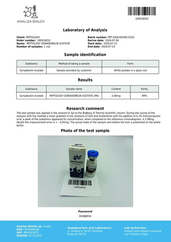 Gonadorelin Acetate 2 mg – GnRH agonists laboratorijas pētījumiem – attēls 2