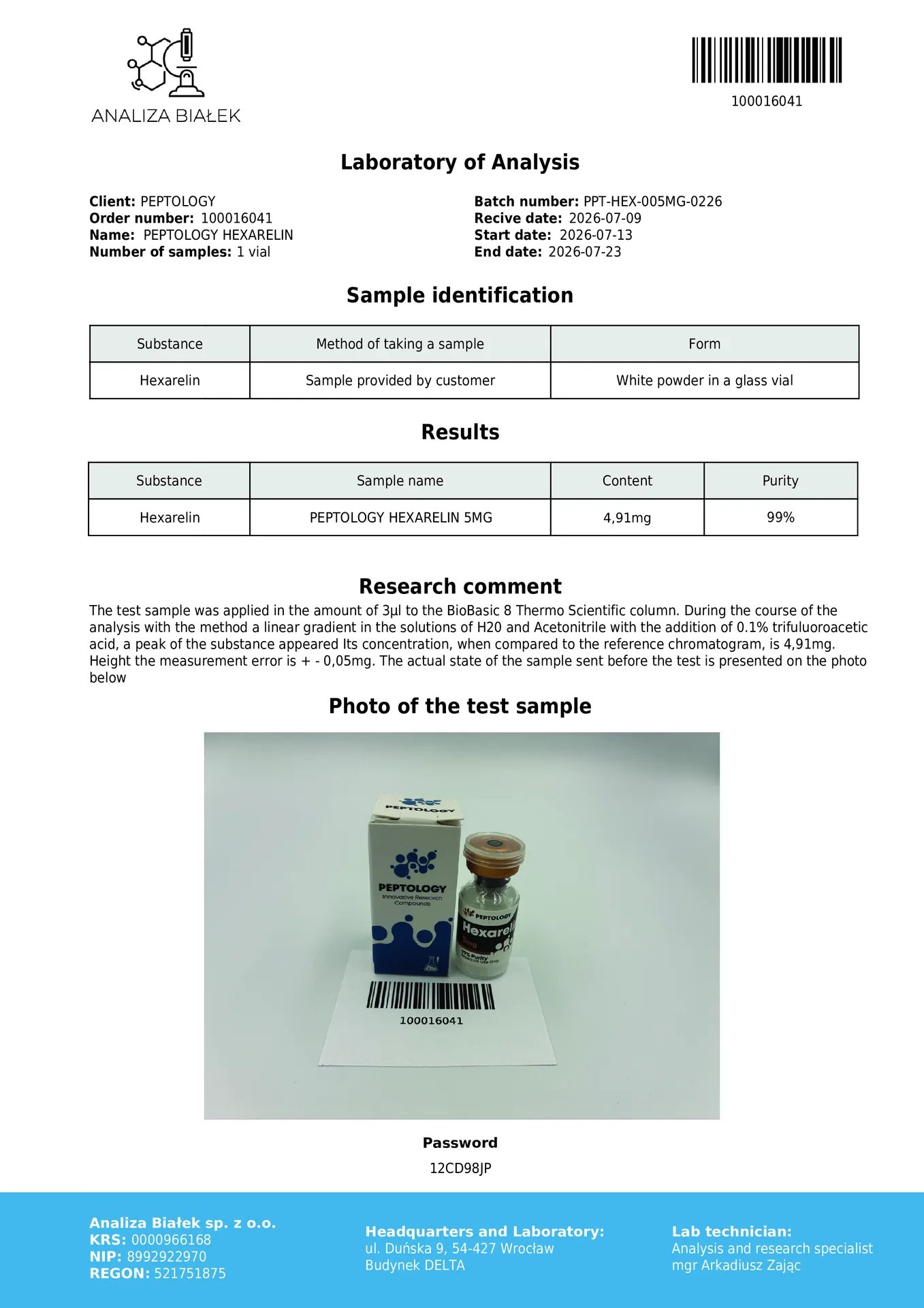 Hexarelin 5 mg – GH sekretogogs (GHS-R1a agonists) pētījumiem – attēls 2