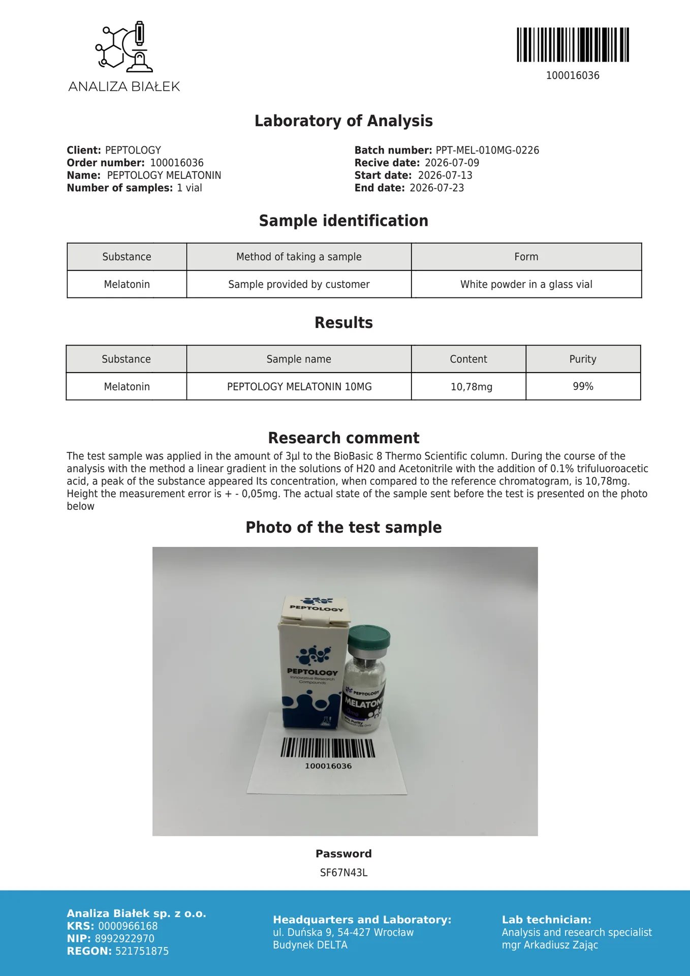 Melatonin 10 mg – cirkadiānā ritma neirohormons pētījumiem – attēls 2